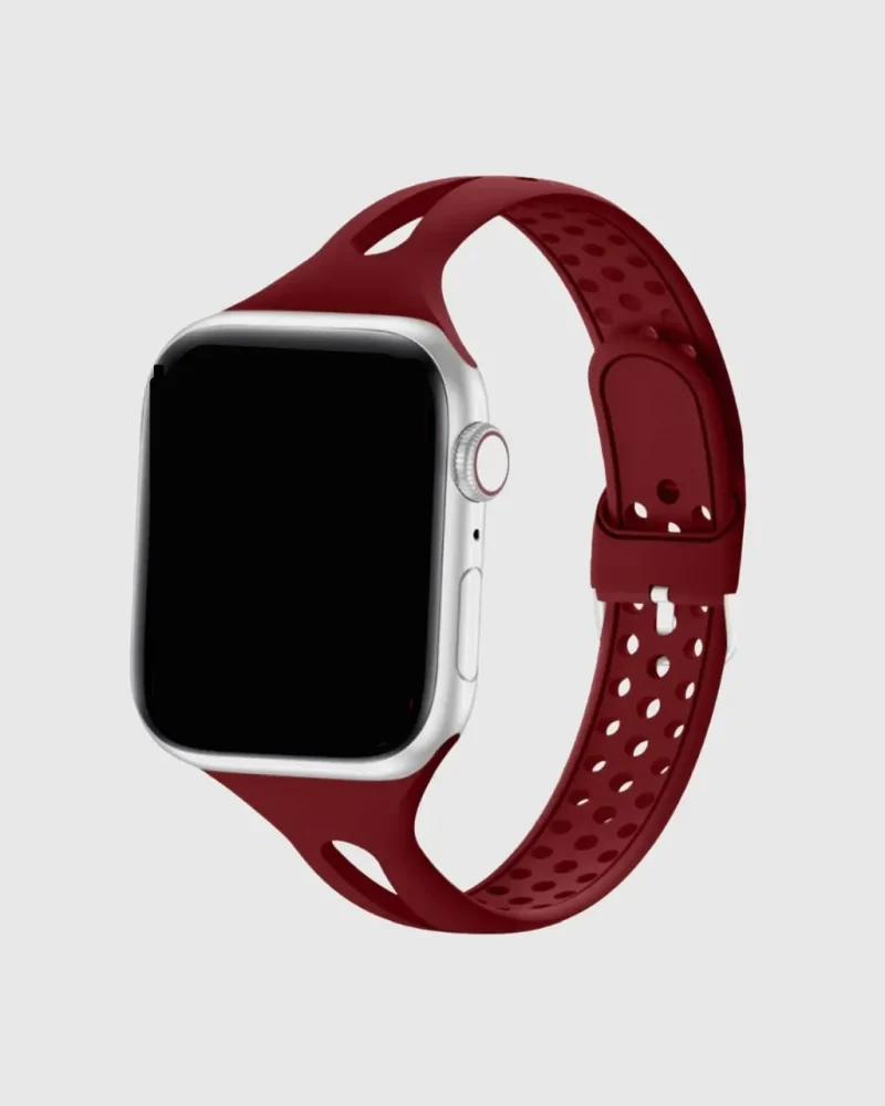 Slim Silicone Apple Watch Band - Wine Red