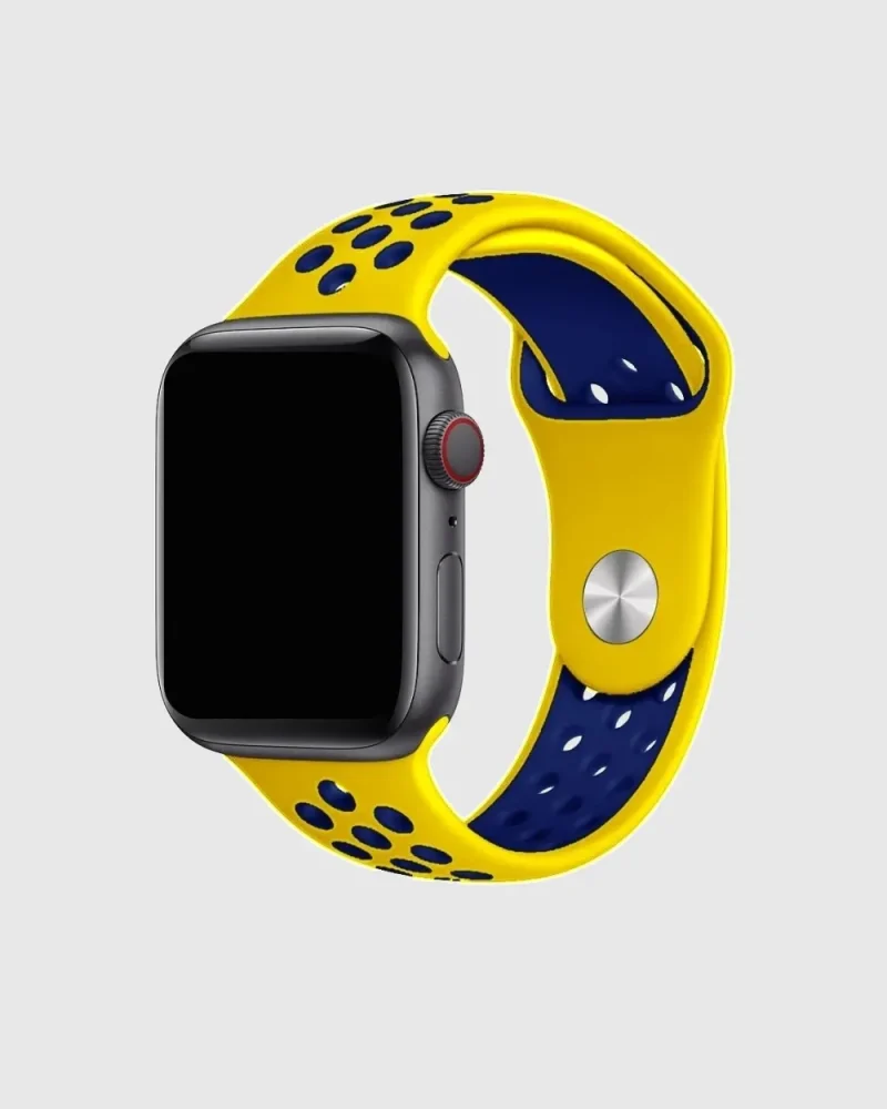 Sport Band Active Apple Watch Band - Yellow Midnight Blue