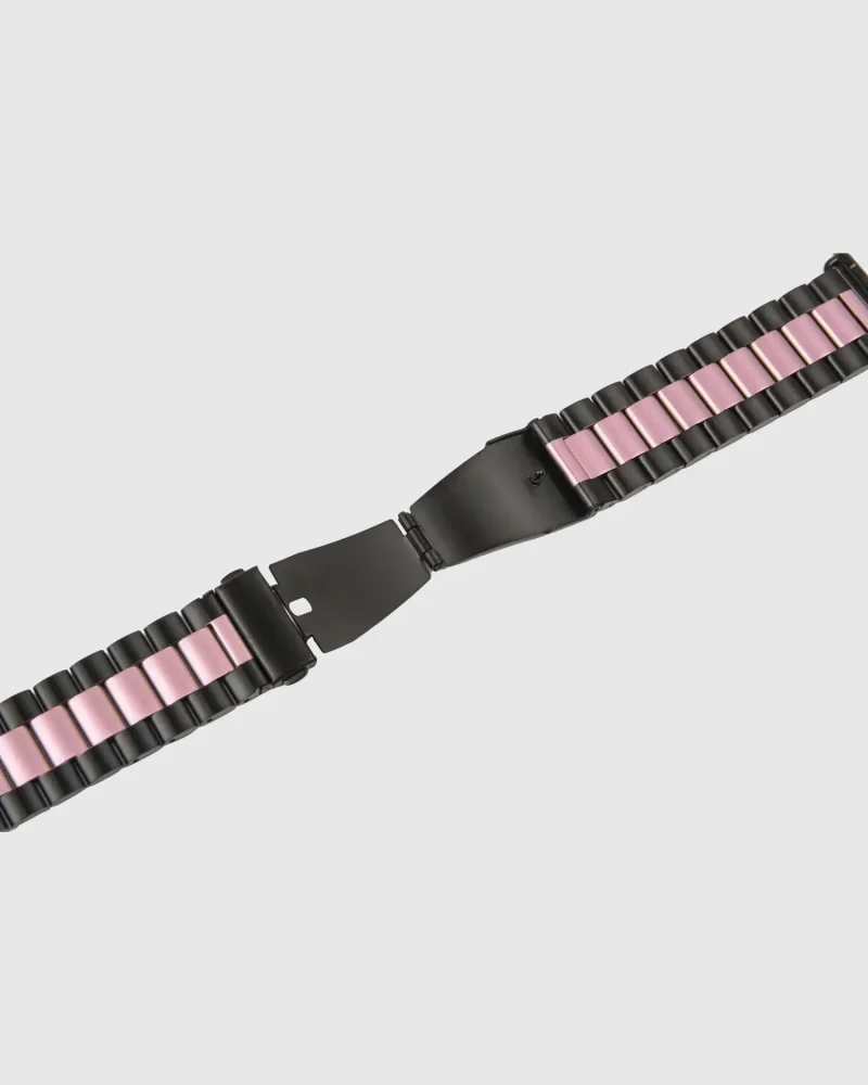 Alternative view of Classic Stainless Steel Apple Watch Band - Black Rose Pink