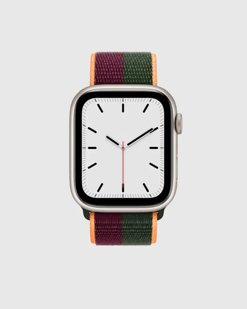 Alternative view of Sport Loop Apple Watch Band - Dark Cherry Forest Green