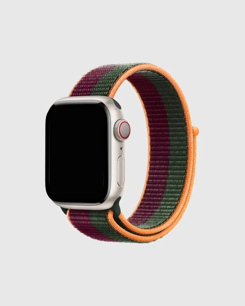 Sport Loop Apple Watch Band - Dark Cherry Forest Green