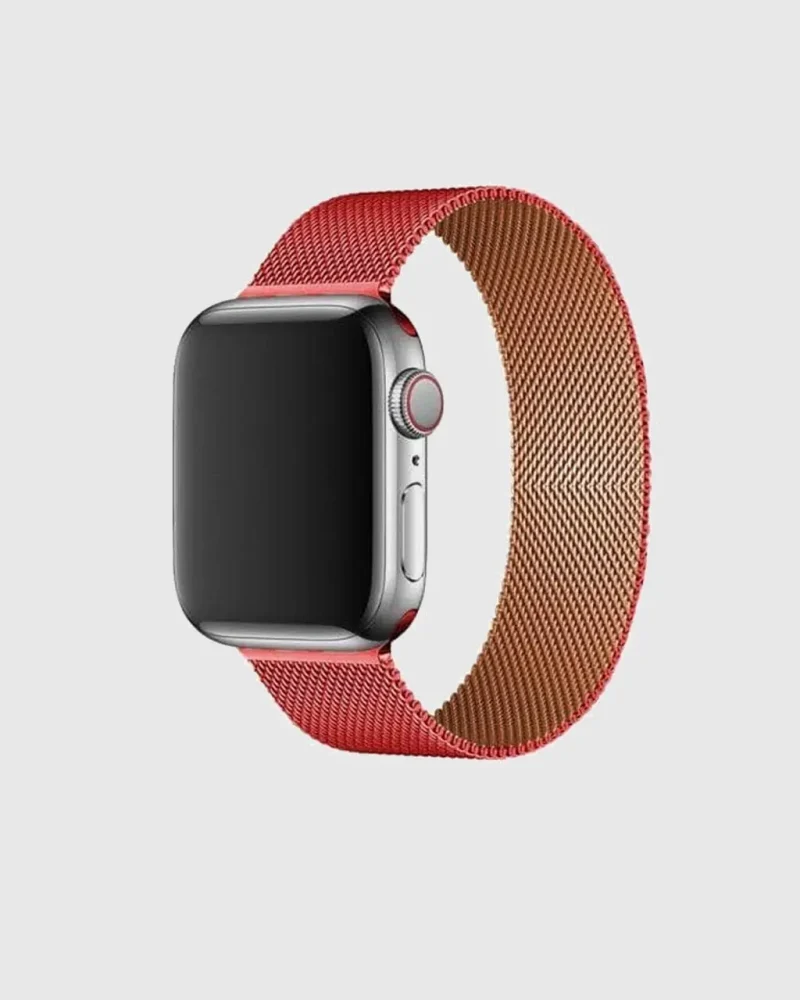Milanese Loop Apple Watch Band - RED ROSE PINK