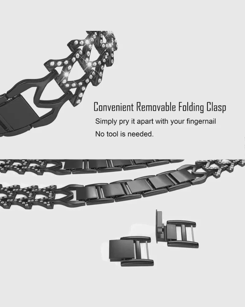Alternative view of Genevieve Bracelet Apple Watch Band - Black