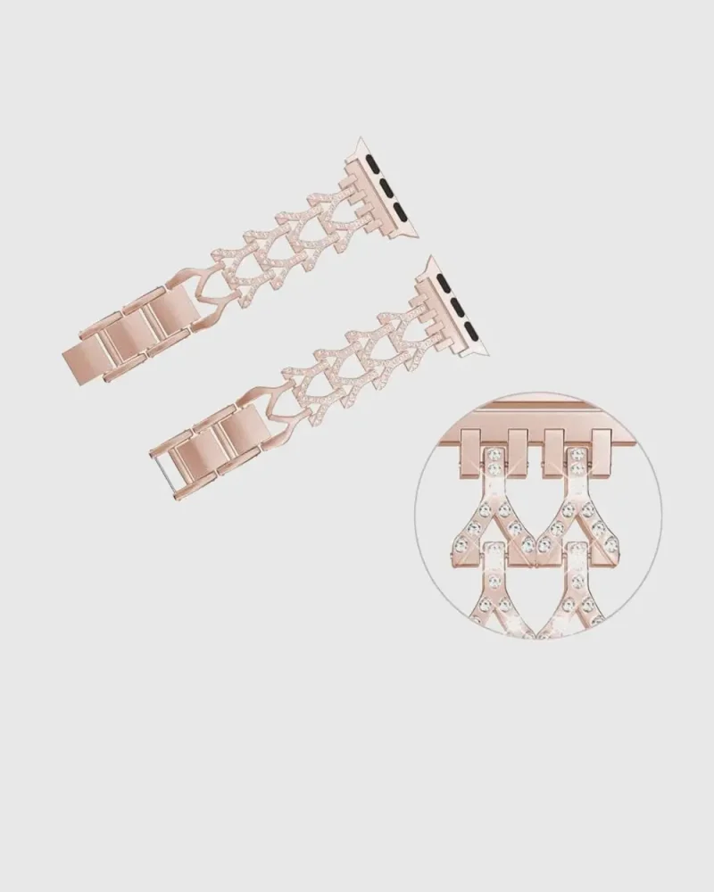 Alternative view of Genevieve Bracelet Apple Watch Band - Rose Gold
