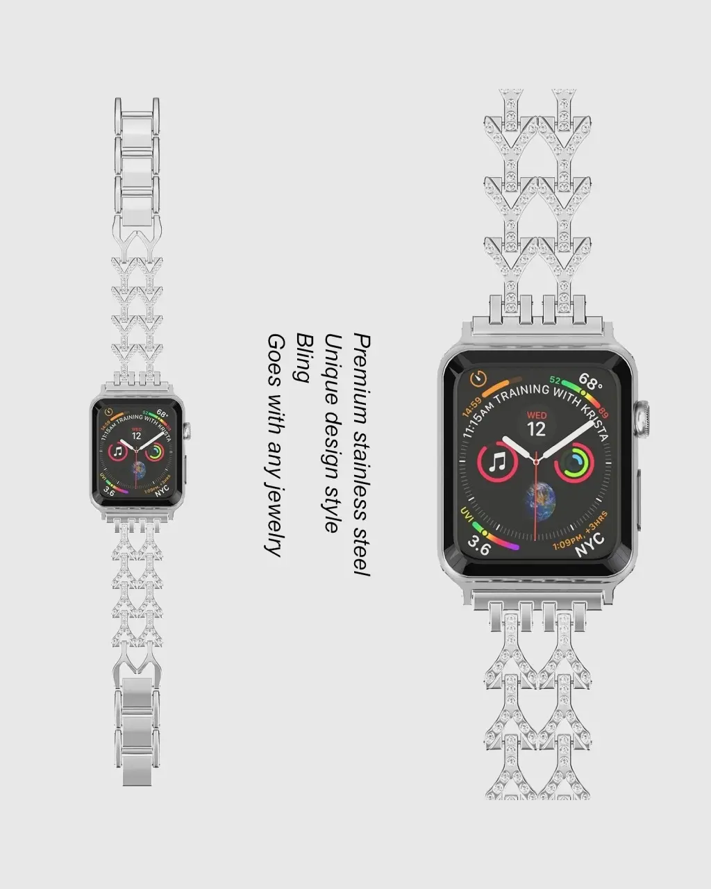 Genevieve Bracelet Apple Watch Band - Silver - Image 3
