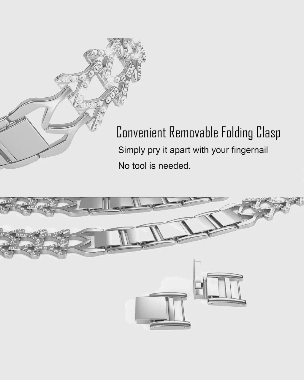Genevieve Bracelet Apple Watch Band - Silver - Image 6