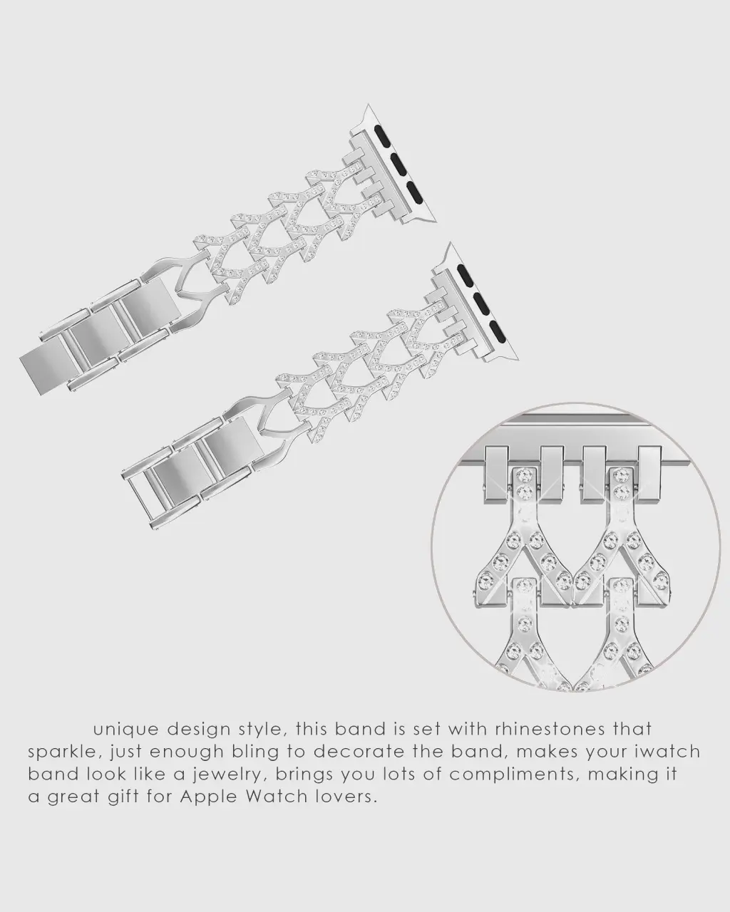 Genevieve Bracelet Apple Watch Band - Silver - Image 4