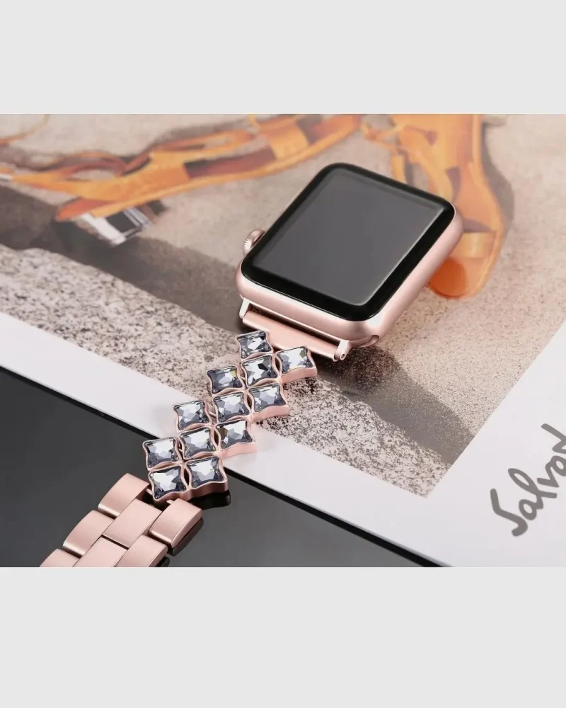 Alternative view of Lux Bracelet Apple Watch Band - Rose Pink
