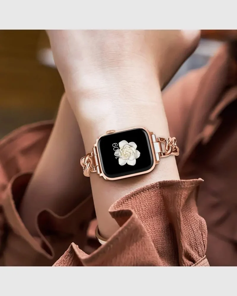 Alternative view of Monte Carlo Bracelet Apple Watch Band - Rose Gold