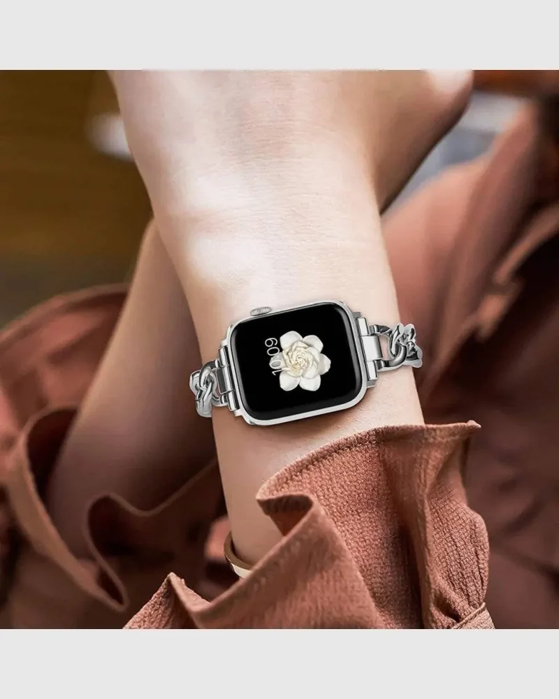 Alternative view of Monte Carlo Bracelet Apple Watch Band - Silver