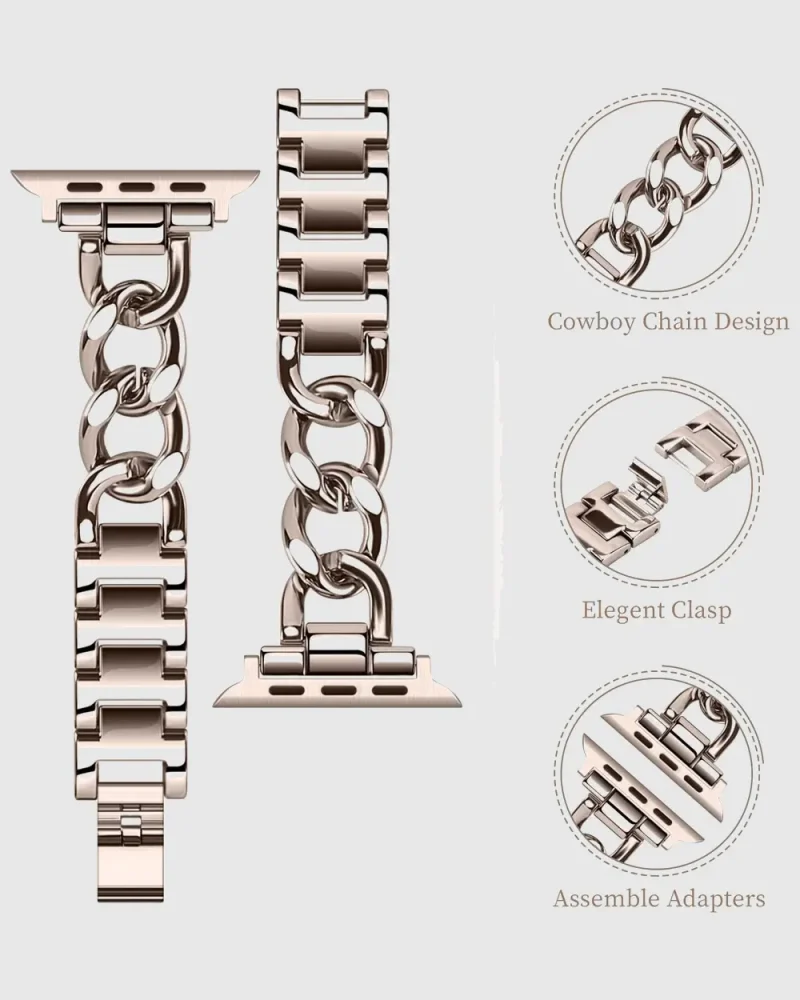 Alternative view of Monte Carlo Bracelet Apple Watch Band - Starlight | Chain Strap