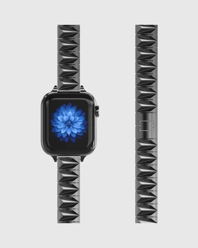 Alternative view of Pyramid Bracelet Apple Watch Band - Black