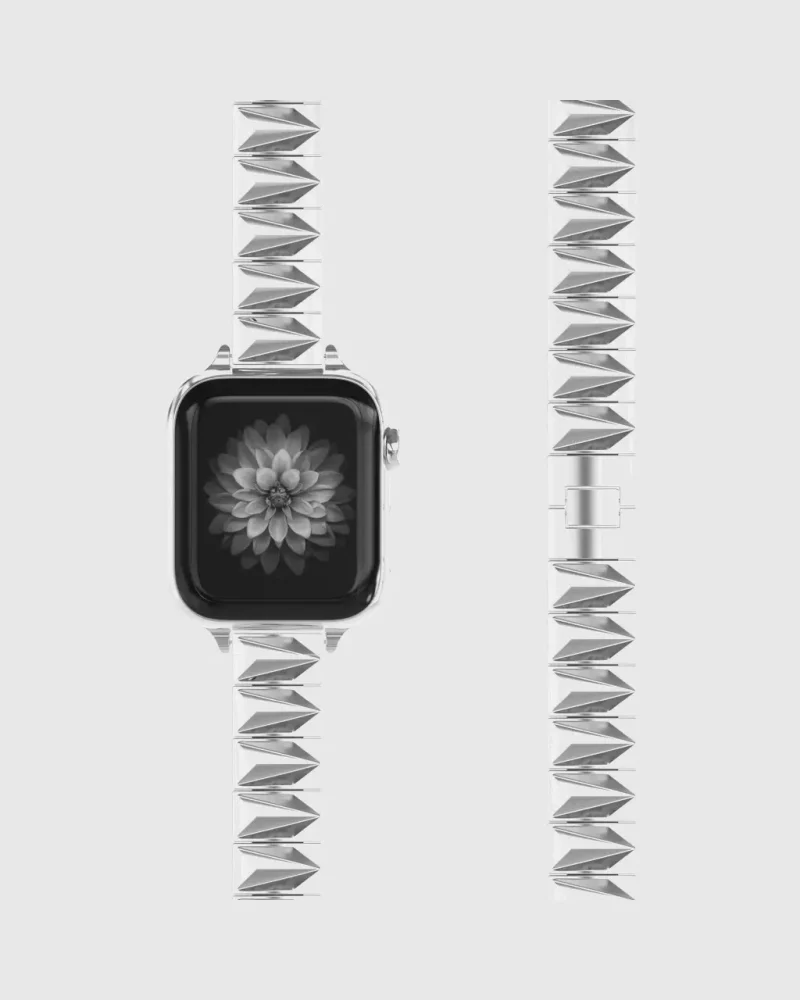 Alternative view of Pyramid Bracelet Apple Watch Band - Silver