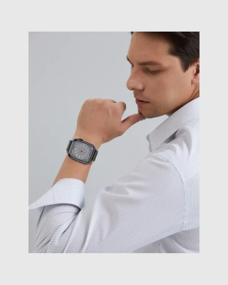 Alternative view of Trial Loop Apple Watch Band - Blue Grey
